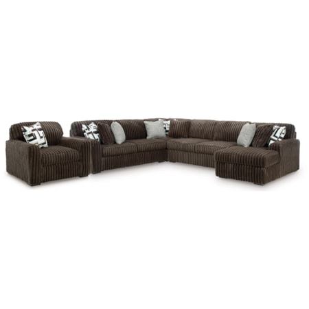 4-Piece Sectional And Oversized Chair