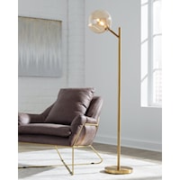 Gold Finish Metal Floor Lamp