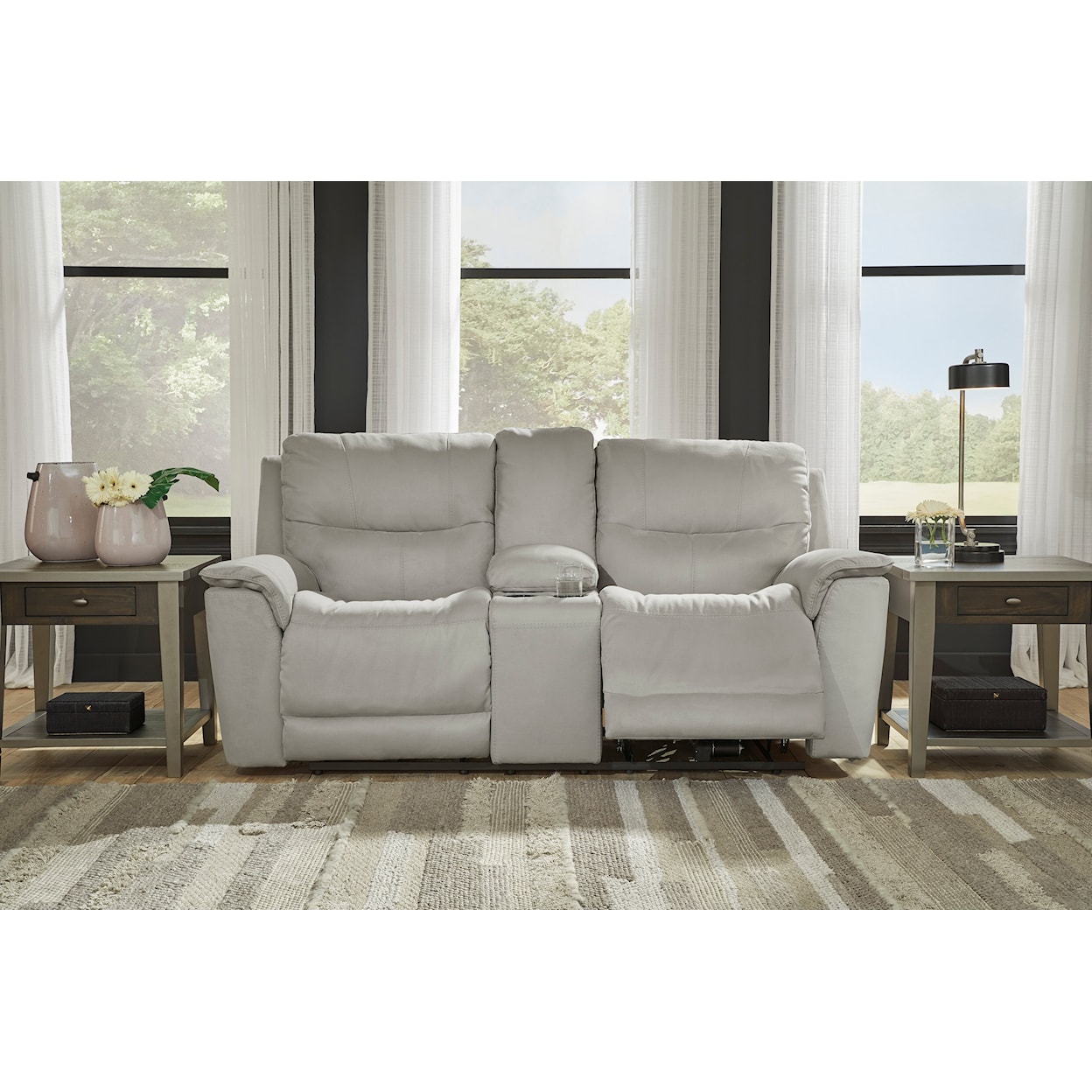 Ashley Furniture Signature Design Next-Gen Gaucho Power Reclining Loveseat with Console