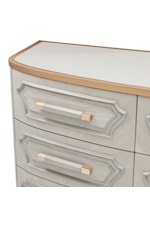 Michael Amini St. Charles Transitional 5-Drawer Vanity Desk with Velvet Lined Drawers