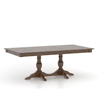 Traditional Customizable Rectangular Dining Table with Double Pedestal Base