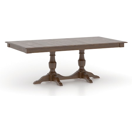 Traditional Customizable Rectangular Dining Table with Double Pedestal Base