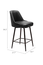 Zuo Keppel Collection Transitional Swivel Barstool