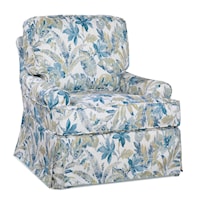 Transitional Swivel Chair with Slipcover