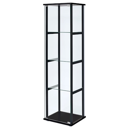 Cyclamen 4-shelf Glass Curio Display Cabinet