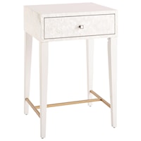 Contemporary Bedside Table with Gold Metal Accents
