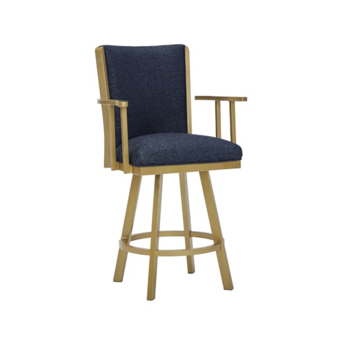 Humphrey Flat Swivel With Flex Back & Arms Counter Stool With Welt