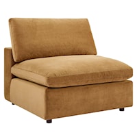 Down Filled Overstuffed Performance Velvet Armless Chair