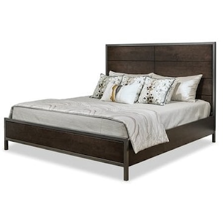 Contemporary Queen Low Profile Panel Bed
