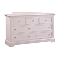 Transitional Youth 7-Drawer Dresser with Round Crystal Knobs