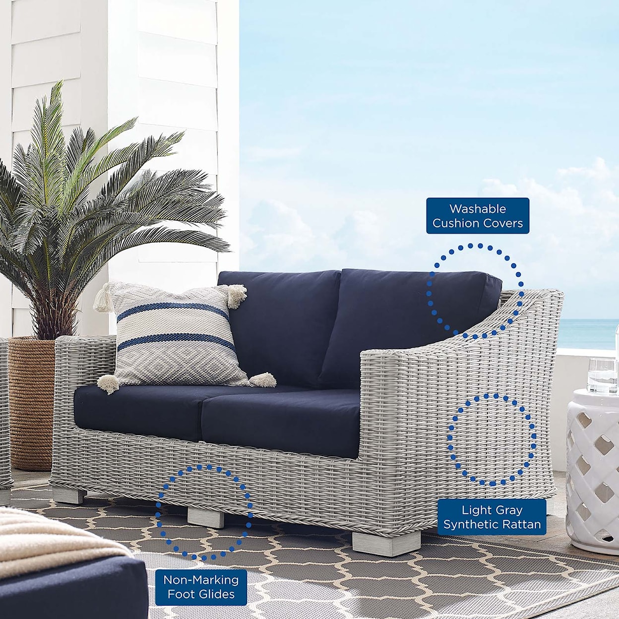 Modway Conway Outdoor Loveseat