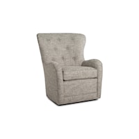 Transitional Swivel Accent Chair with Button Tufting