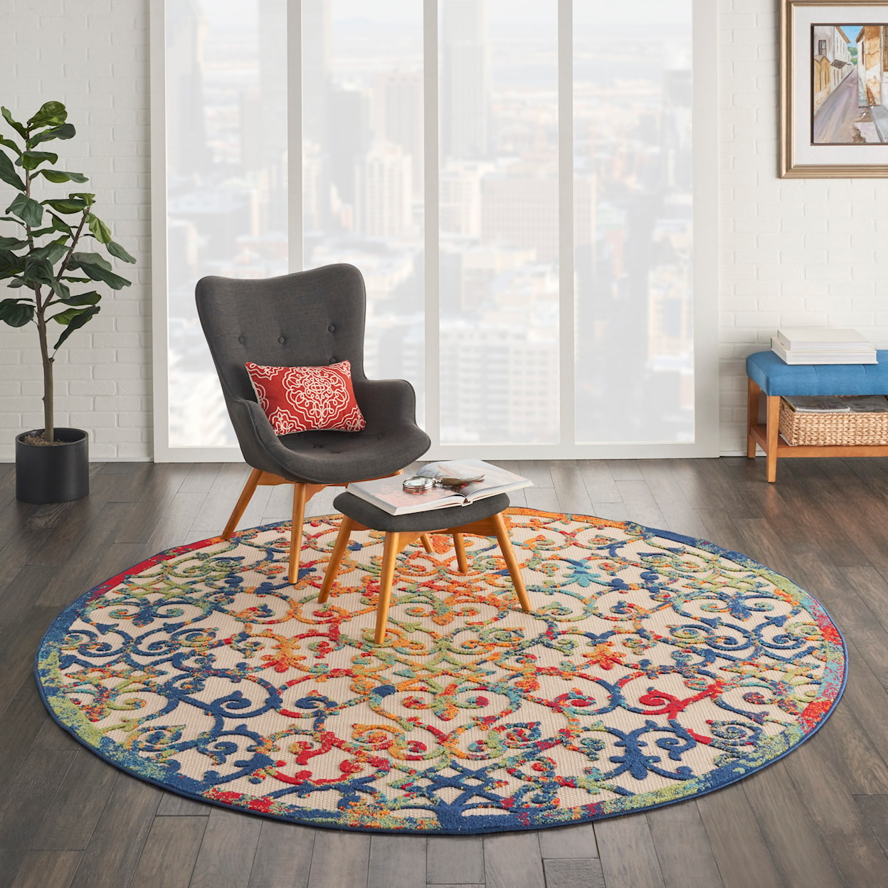 Nourison Aloha 7'10" Round  Rug