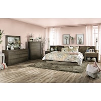 Transitional King Platform Bed with Two Panels