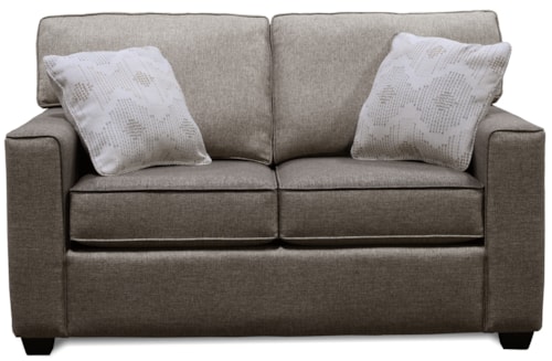 Transitional Loveseat with Tapered Legs