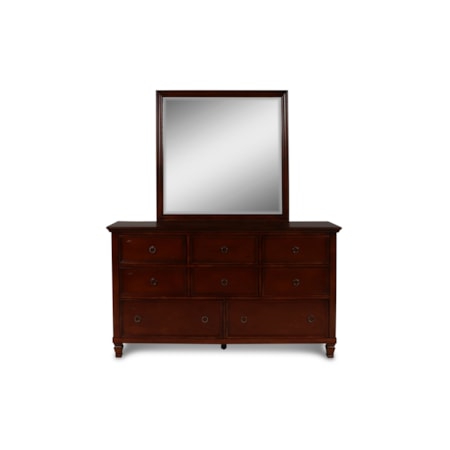 Dresser and Mirror Set