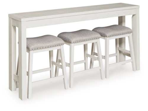 Counter Height Dining Table And 3 Barstools Set