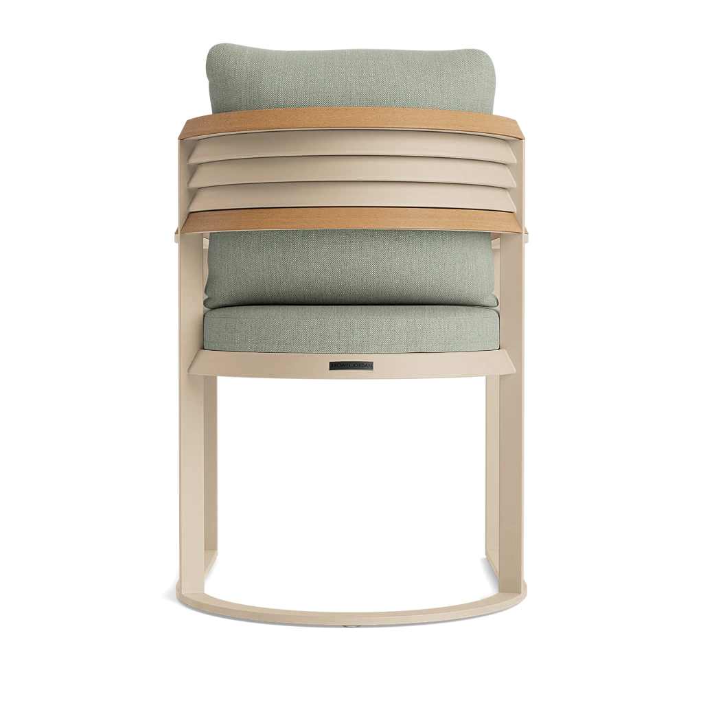 Cushioned Slat-Back Dining Arm Chair