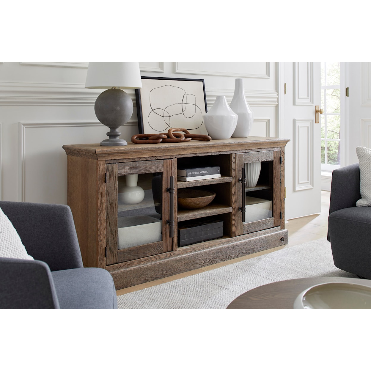 Aspenhome Manchester 66" Console Table with Glass Doors