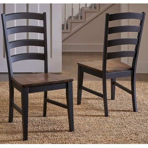 Rustic Solid Wood Ladder Back Side Chair