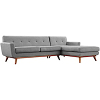 Right-Facing Upholstered Fabric Sectional Sofa