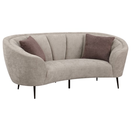 Channel Back Curved Loveseat