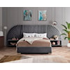 Meridian Furniture Cleo 3-Piece Grey Velvet Queen Bedroom Set