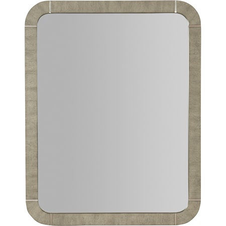 Casual Mirror with Rounded Rectangle Shape and Metal Accents