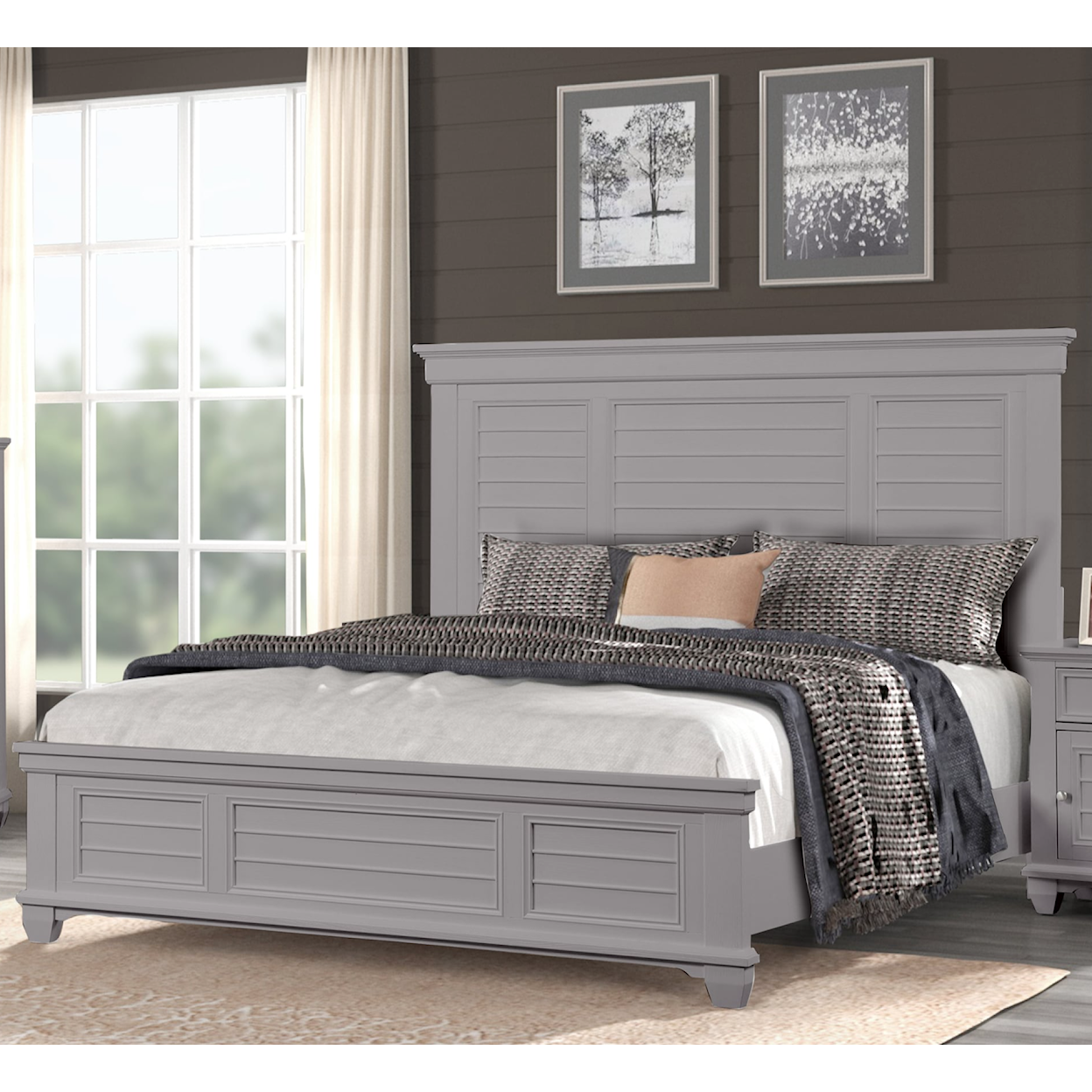 New Classic Furniture Jamestown 5-Piece Cal. King Panel Bedroom Set