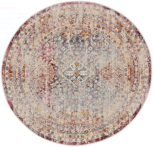 4'  Multicolor Round Rug