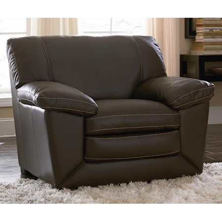 Plush Oversized Leather Chair