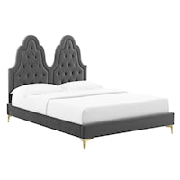 Tufted Performance Velvet Twin Platform Bed