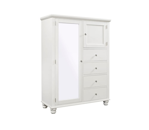 Transitional 4-Drawer Chiffarobe with Removable Clothing Rod