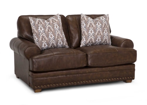 Traditional Loveseat with Nailheads
