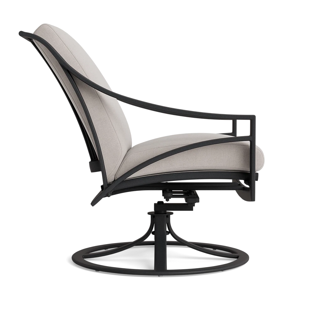 Cushioned Slope-Arm Swivel Lounge Chair