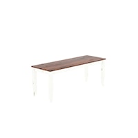 Farmhouse Two-Tone Dining Bench with Distressed Wood Finish