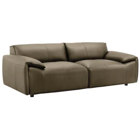Leather Squared Pillow-Arm Sofa