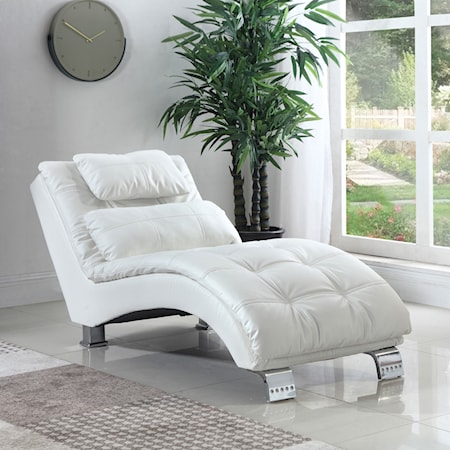 Dilleston Faux Leather Tufted Chaise