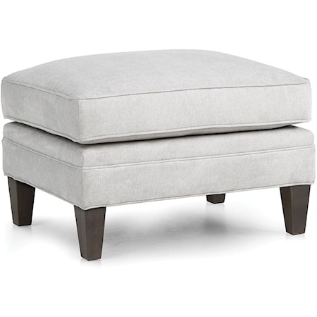 Ottoman with Tapered Wood Legs