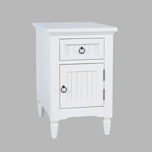 Transitional 1-Drawer End Table with Power Strip