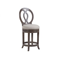 Axiom Oval Back Swivel Counter Stool with Upholstered Seat
