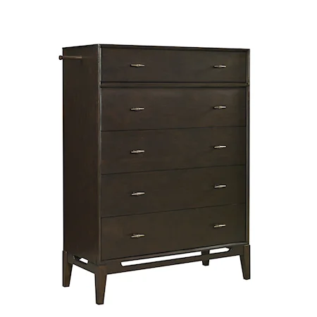 Transitional 5-Drawer Bedroom Chest with Felt-Lined Top Drawer