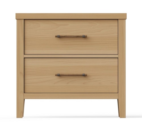Transitional 2-Drawer Nightstand with Smooth Drawer Guides