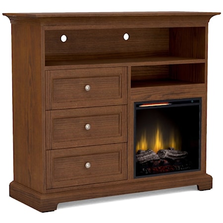 Transitional 46" Wide Customizable 41" Extra Tall Fireplace TV Console