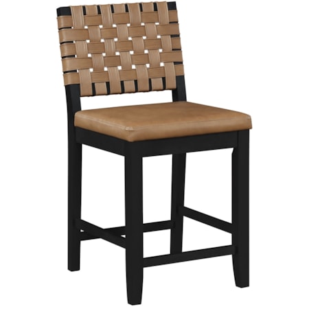 Upholstered Webbed-Back Counter Chair