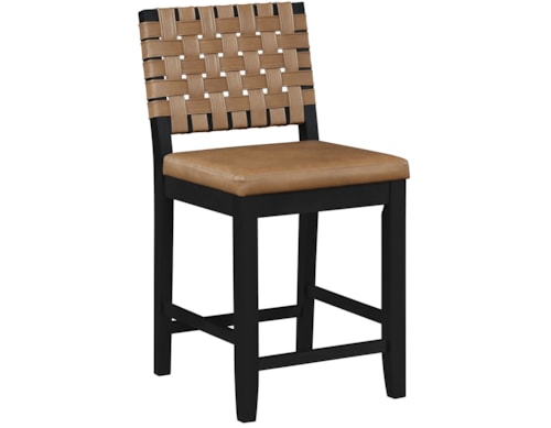 Modern Casual Upholstered Webbed-Back Counter Chair