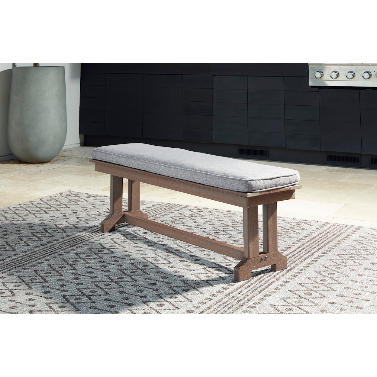 Ashley Furniture Signature Design Emmeline Outdoor Dining Bench with Cushion