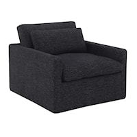 Transitional Swivel Chair with Pillow