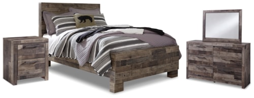 Full Panel Bed, Dresser, Mirror And Nightstand