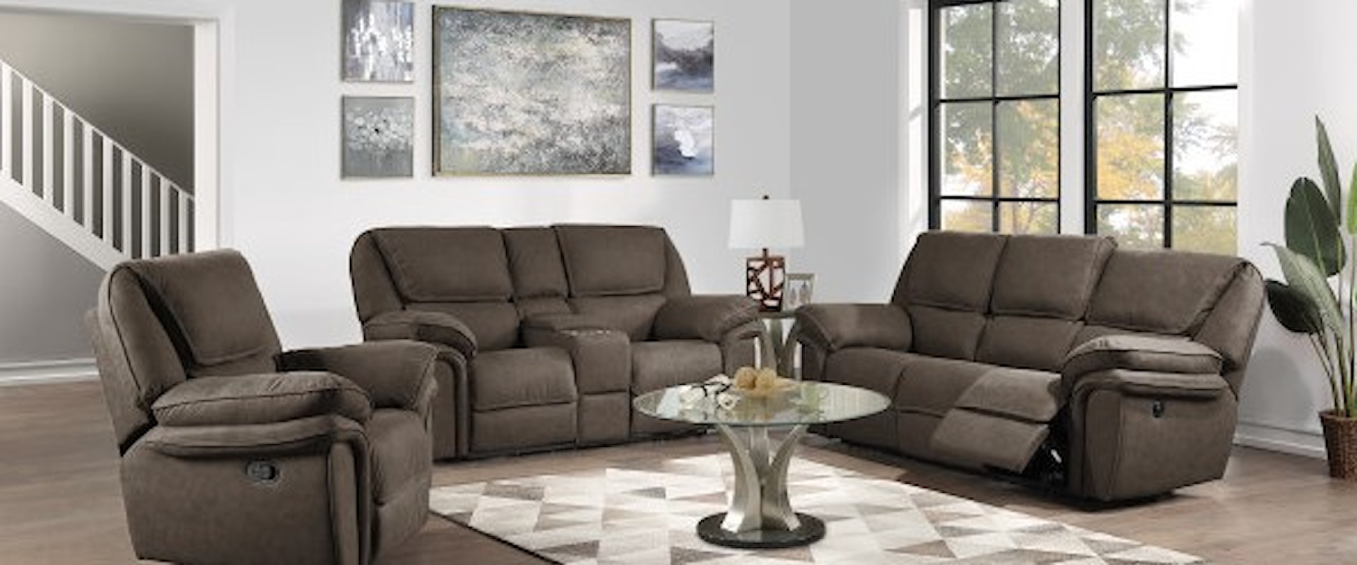 Casual Three-Piece Living Room Set